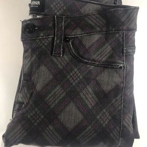 Hudson Jeans USA Nico Super Skinny Midrise Plaid
